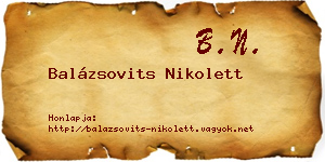 Balázsovits Nikolett névjegykártya